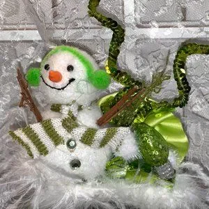 Hand Crafted | Accessories | Christmas Neon Green Snowman  display picture 2